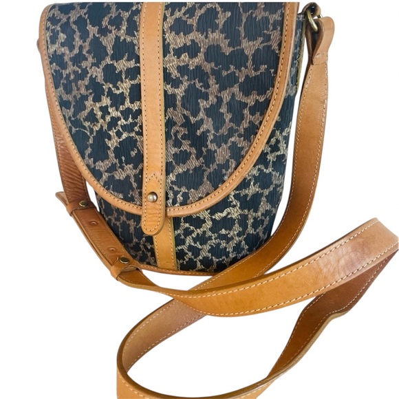 Anne Klein Handbags - Leopard Print Crossbody or Shoulder Bucket Bag Magnetic front closure, Mob Wife
